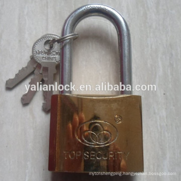 Long shackle golden plating lock